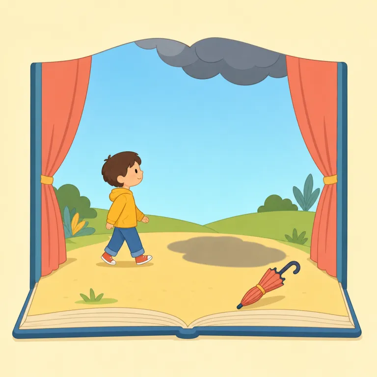 foreshadowing（伏線・名詞）の覚え方イラスト — fore + shadow + -ing と分けると覚えやすいです