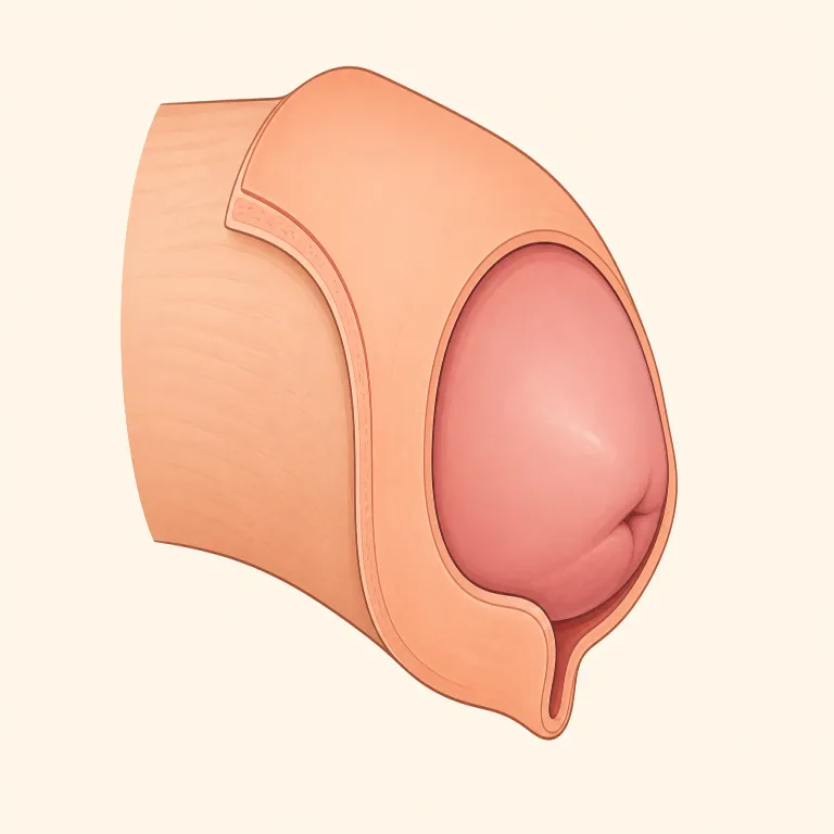 foreskin（包皮・名詞）の覚え方イラスト — fore + skin と見ると覚えやすい