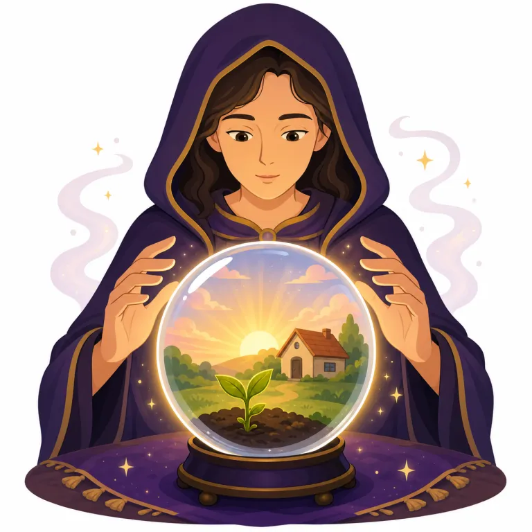 foretell（予言する・動詞）の覚え方イラスト — foretell は fore-「前もって」+ tell「告げる」から成る語です