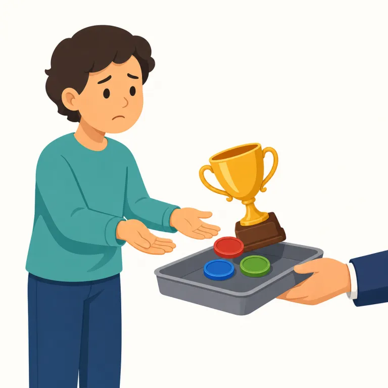 forfeiting（没収される・動詞）の覚え方イラスト — forfeiting は「自分のミスでルール上アウトになり、差し出していたものが戻らない」場面を思い浮かべると定着します