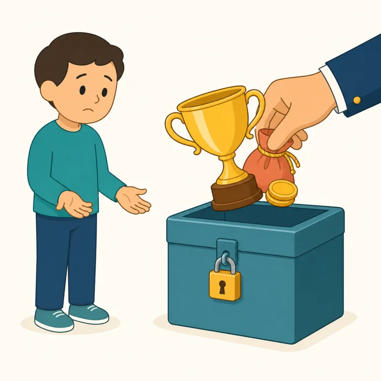 forfeiture（没収・名詞）の覚え方イラスト — forfeit を知っていると覚えやすい語で、「反則・違反の代償として失う」が土台です