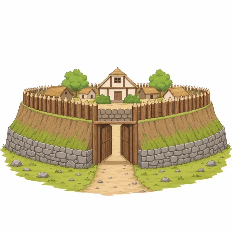 fortification（防塁・noun）の覚え方イラスト