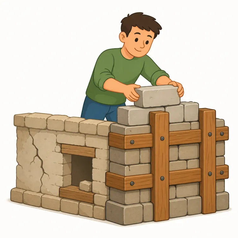 fortifying（強化する、力づける・動詞）の覚え方イラスト — `-ify` は「〜にする」なので、`fortify` はまず「strong にする」と押さえると覚えやすいです