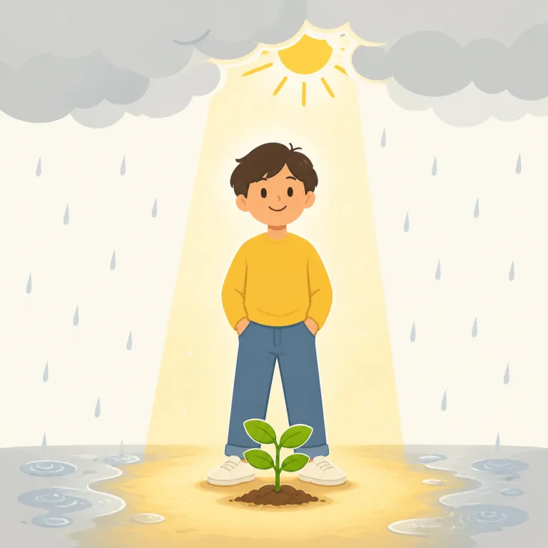 fortunate（幸運な・形容詞）の覚え方イラスト — fortune「運・巡り合わせ」から、fortunate は「よい運に恵まれている」という意味になります