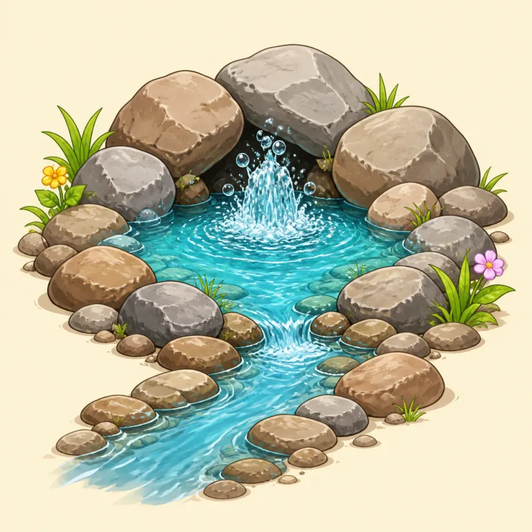 fount（泉・名詞）の覚え方イラスト — fount は fountain を短くした語と見ると覚えやすいです
