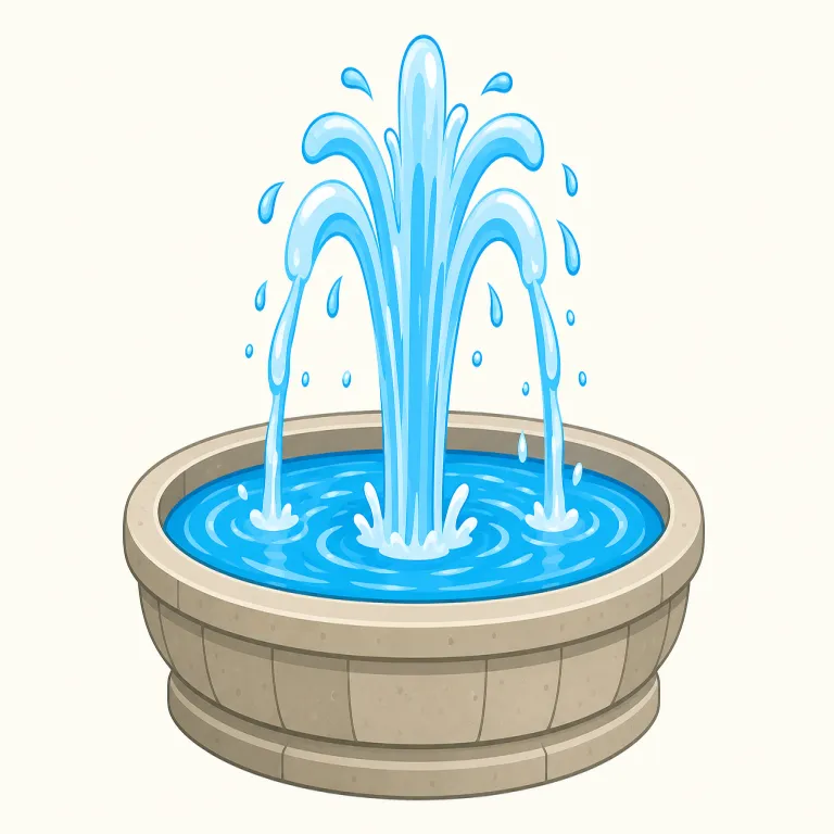 fountain（噴水・名詞）の覚え方イラスト — このエントリでは fountain を「噴水」として覚えます