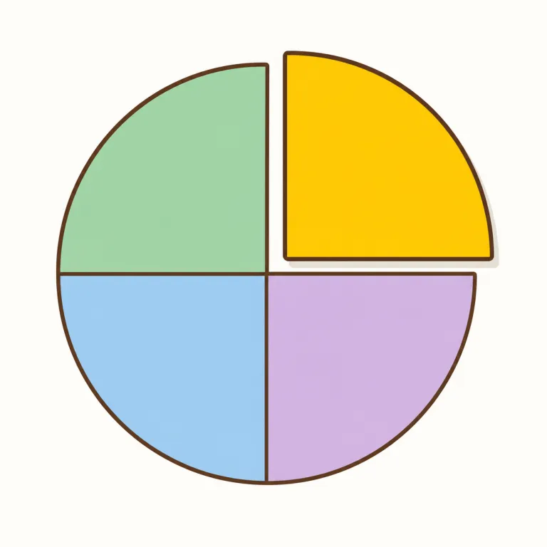 fourth（4分の1・noun）の覚え方イラスト