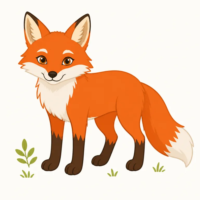 fox（キツネ・名詞）の覚え方イラスト — fox はまず基本の動物語として dog, cat, wolf などと同じ仲間で覚えると定着しやすい語です