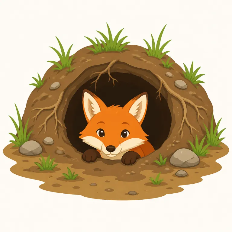 foxhole（たこつぼ壕・名詞）の覚え方イラスト — この意味の foxhole は、fox「キツネ」+ hole「穴」という字面から離れて、戦場で兵士が身を隠す小さな防御穴を指す軍事語として覚えます