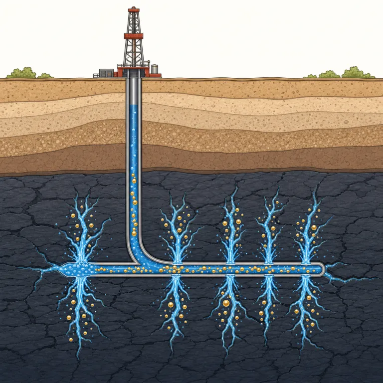 frack（水圧破砕する・動詞）の覚え方イラスト — frack はまず crack「ひびを入れる」を連想すると覚えやすいです