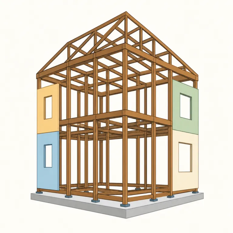 framework（骨組み・noun）の覚え方イラスト