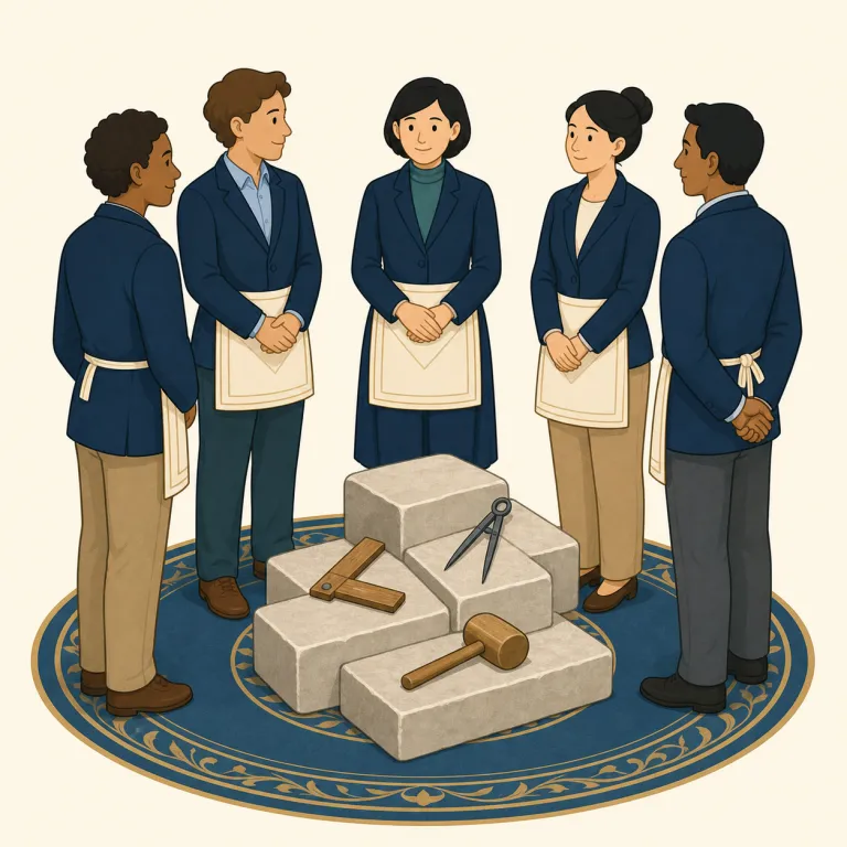 freemasonry（フリーメイソンの制度・団体・名詞）の覚え方イラスト — free「自由な」+ mason「石工」と考えましょう