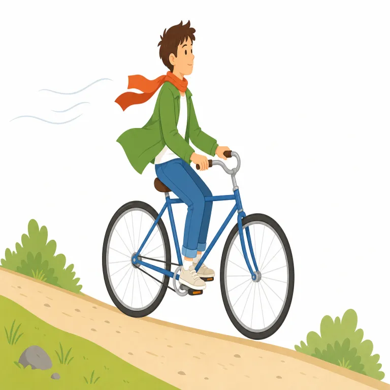 freewheel（（自転車などで）惰性で進む、束縛なく行動する・動詞）の覚え方イラスト — free と wheel に分けて覚えると定着しやすい語です