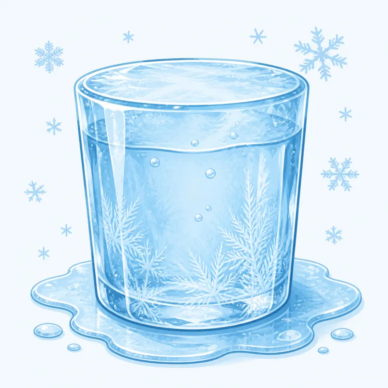 freeze（凍る、凍結する、固まる・動詞）の覚え方イラスト — この用法では freeze は、低温そのものよりも「動きや進行が止まってその場に固定される」感覚で覚えると整理しやすいです