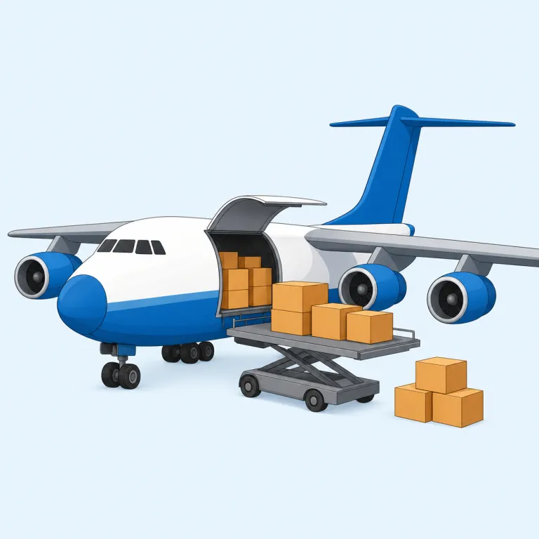 freighter（貨物機・noun）の覚え方イラスト