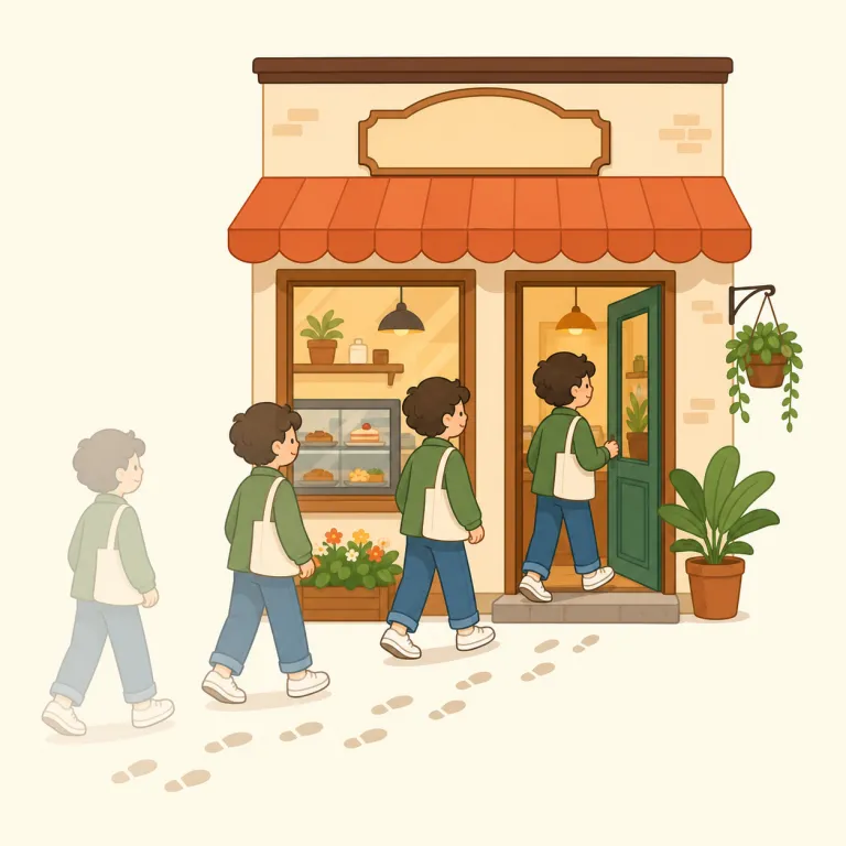frequent（よく訪れる・verb）の覚え方イラスト