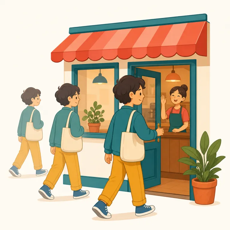 frequenting（頻繁に行く・動詞）の覚え方イラスト — まず frequent を「頻繁な」、frequency を「頻度」でセットにすると覚えやすいです