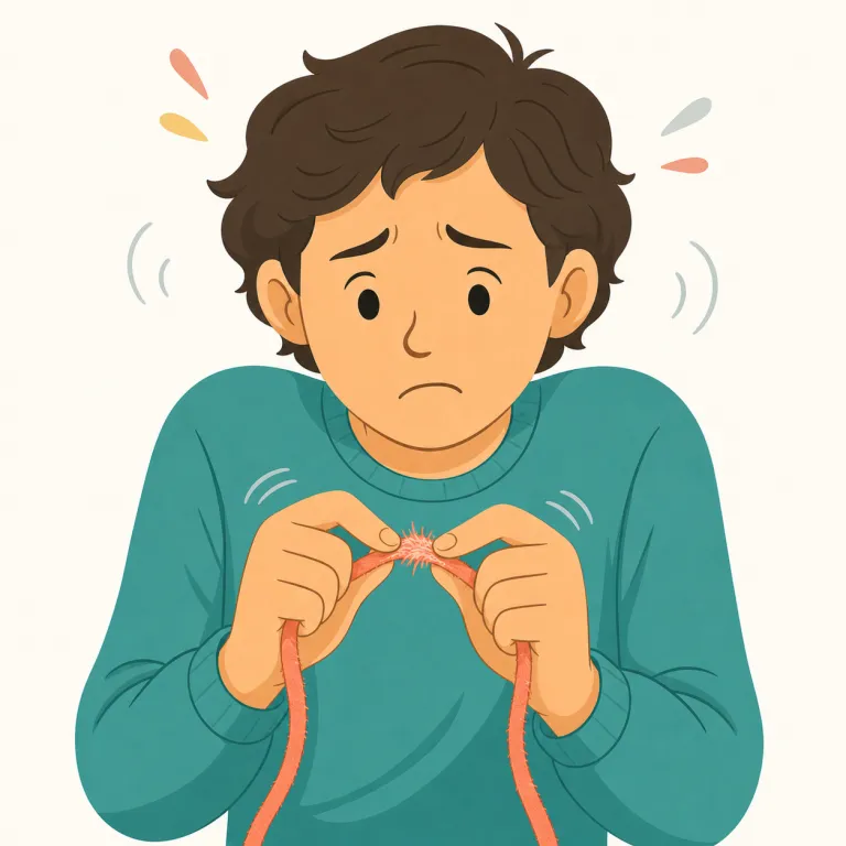 fretting（焦立つ・動詞）の覚え方イラスト
