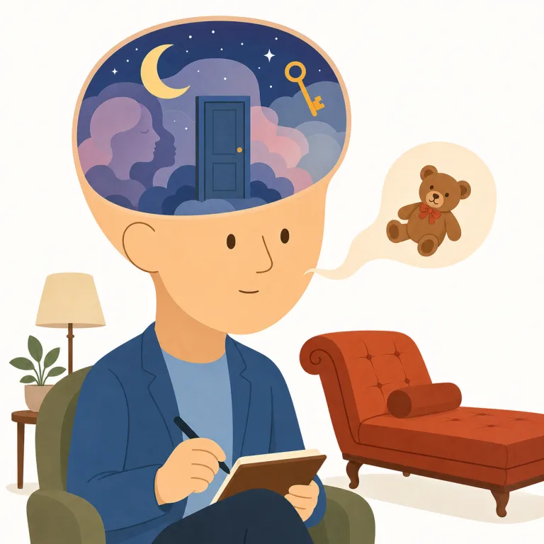 Freudian（フロイト的な・形容詞）の覚え方イラスト — まず Freud という人名が見えたら、「Darwinian（ダーウィン的な）」「Shakespearean（シェイクスピア的な）」と同じく、人名＋-ian で「その人の理論…