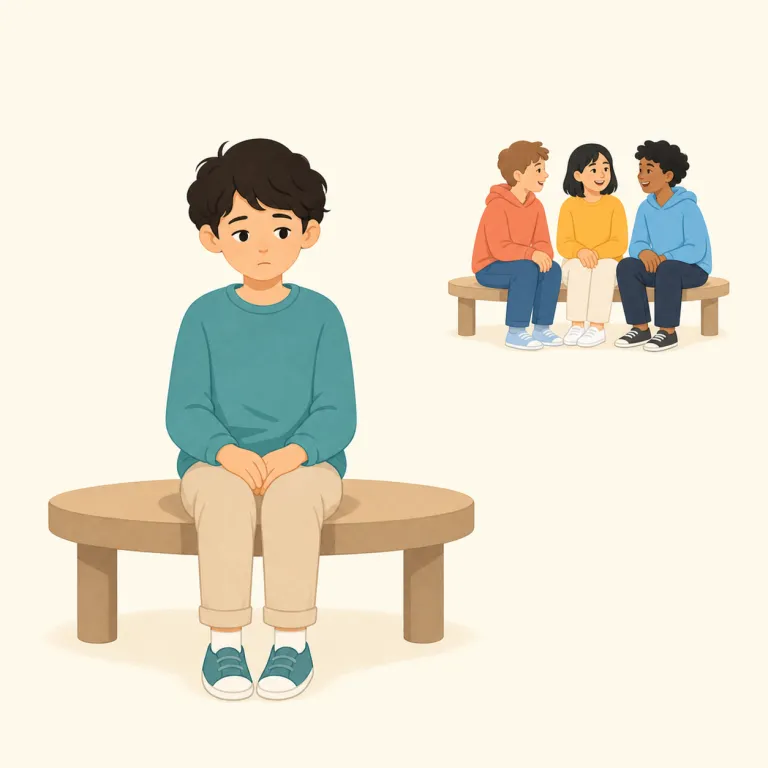 friendless（友達がいない・形容詞）の覚え方イラスト — friend + -less で「友だちが欠けている」と分けると覚えやすいです