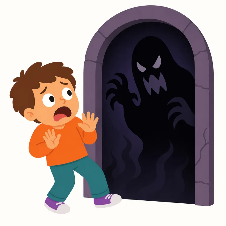 frightful（恐ろしい・形容詞）の覚え方イラスト — fright は名詞で「突然の恐怖」