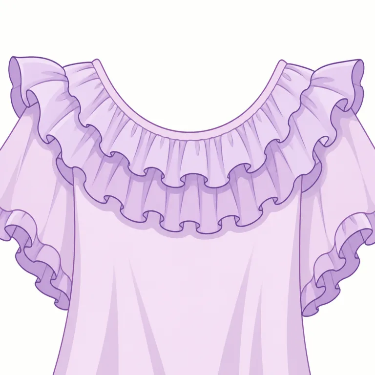 frill（フリル・名詞）の覚え方イラスト — frill は、服や布の端に付いた『ひらひらした波形の飾り』を頭の中で絵にして覚えると残りやすい