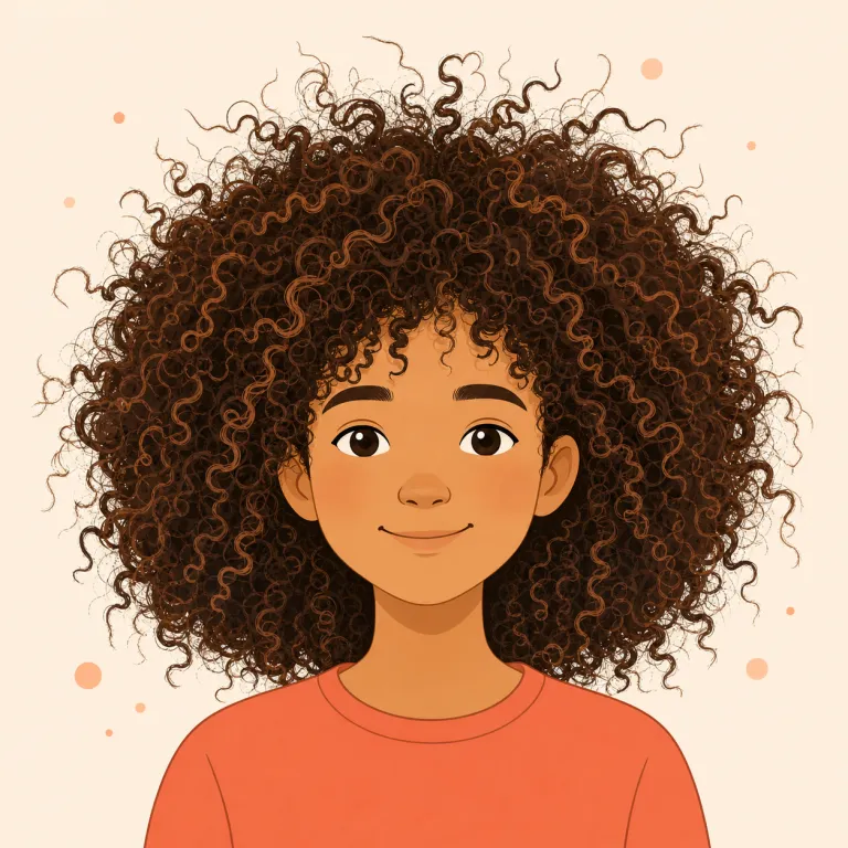 frizz（縮れ・名詞）の覚え方イラスト — 髪の話でよく見る frizzy（縮れた・けばだった）の元になる名詞として覚えると定着しやすい
