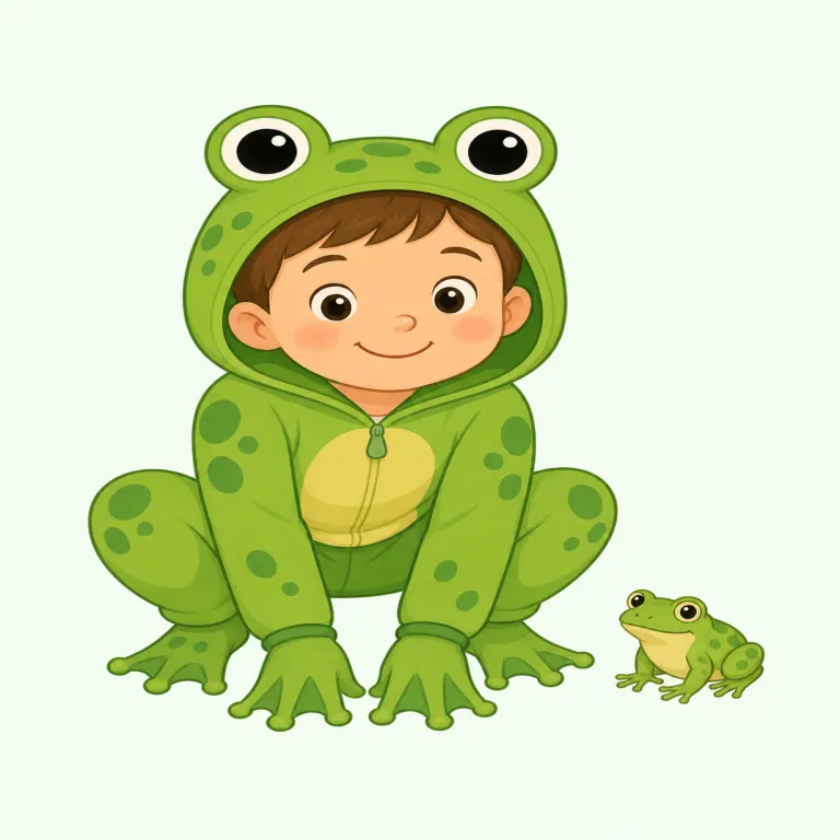 froggy（カエルのような・形容詞）の覚え方イラスト — `frog`（カエル）がそのまま見えている形なので、まず語幹は一瞬で取れます