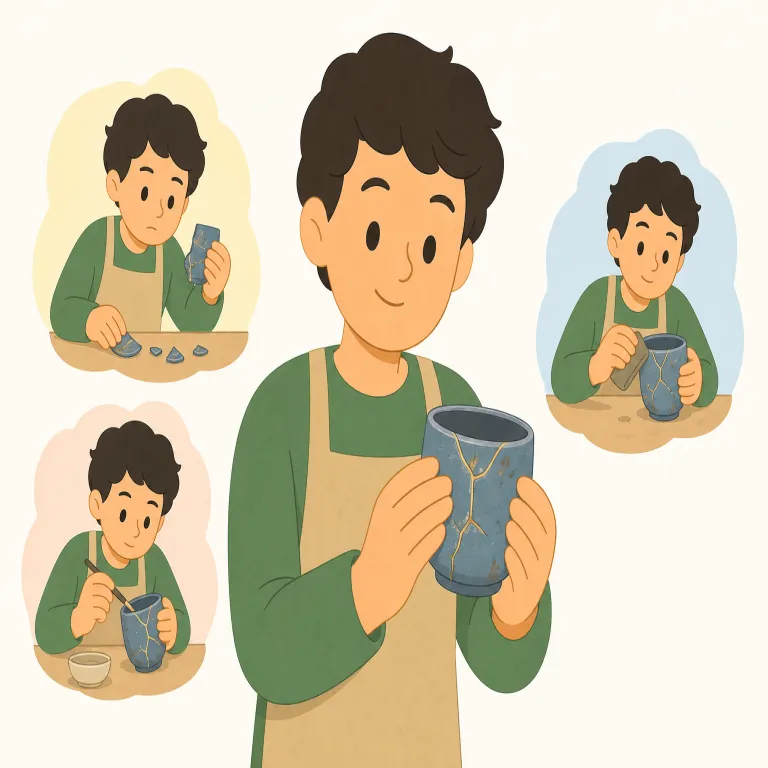 from the experience（経験から）の覚え方イラスト — experience を見たら、まず expert / experiment の仲間だと思うと覚えやすい