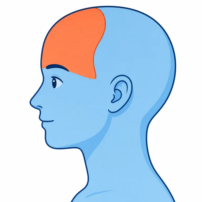 frontal（前頭部の・adjective）の覚え方イラスト