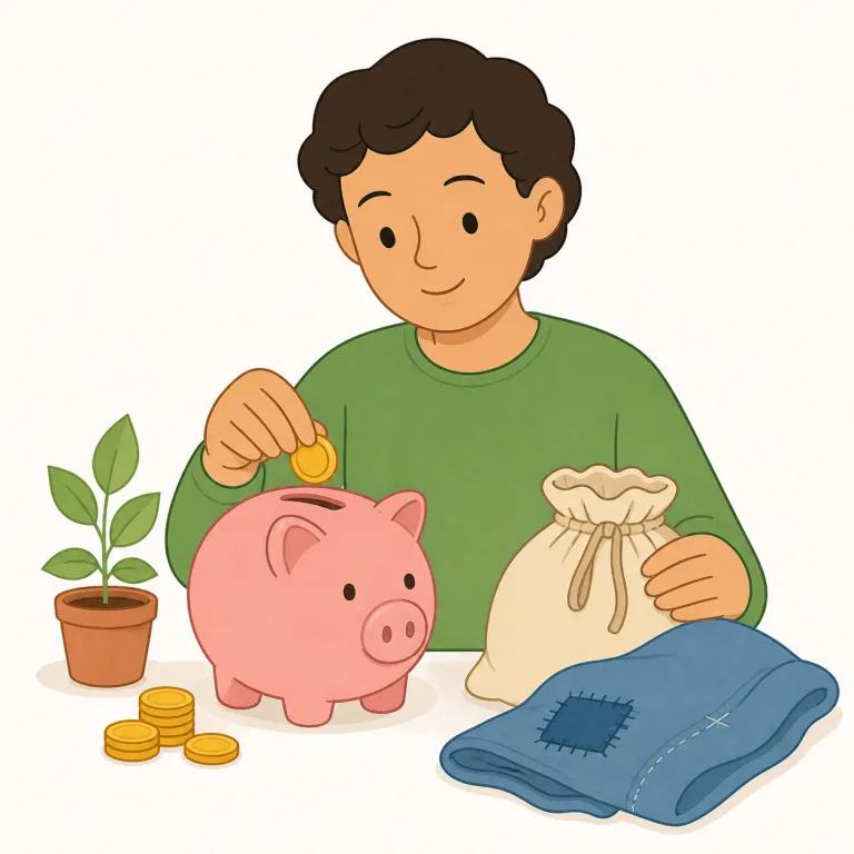 frugality（倹約・名詞）の覚え方イラスト — まず形で覚えると楽です