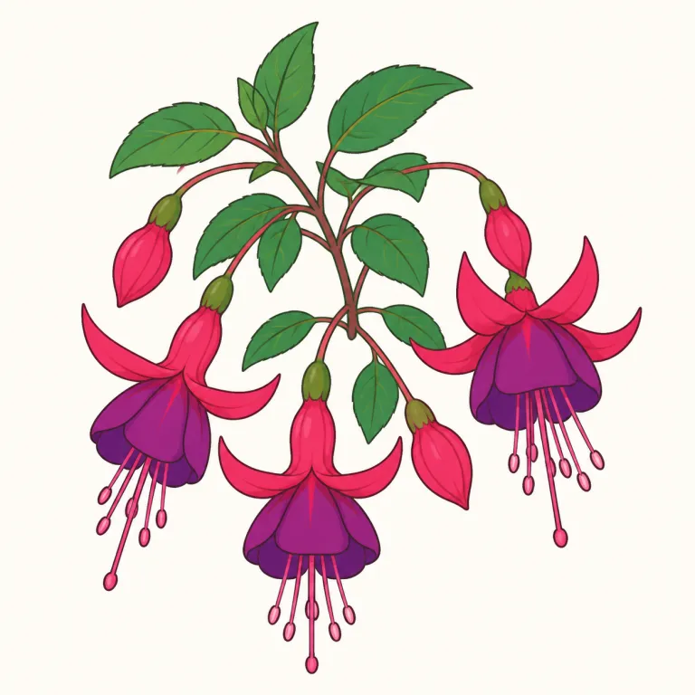 fuchsia（フクシア・noun）の覚え方イラスト
