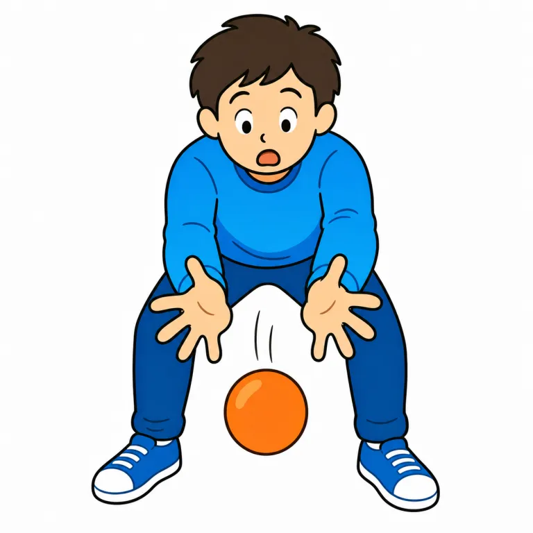 fumble（取り損なう・verb）の覚え方イラスト