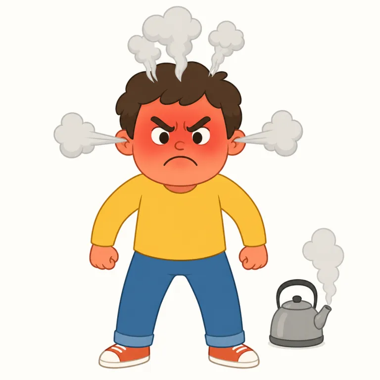 fume（激怒する、煙を出す・動詞）の覚え方イラスト — fume は「中で熱がこもって煙が出る」イメージでまとめると覚えやすいです