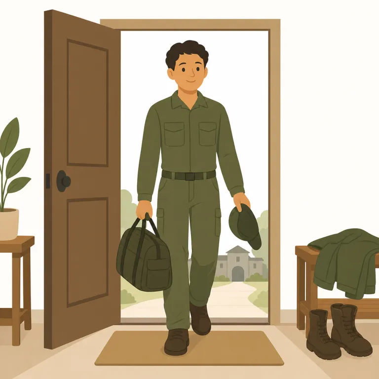 furlough（軍務休暇・名詞）の覚え方イラスト — furlough は、まず基本語 leave を土台にすると覚えやすいです