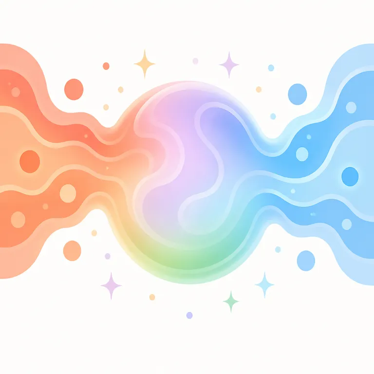 fusion（融合・名詞）の覚え方イラスト — この fusion は、別々の要素が溶け合って新しい一体感を作る「融合」の意味です