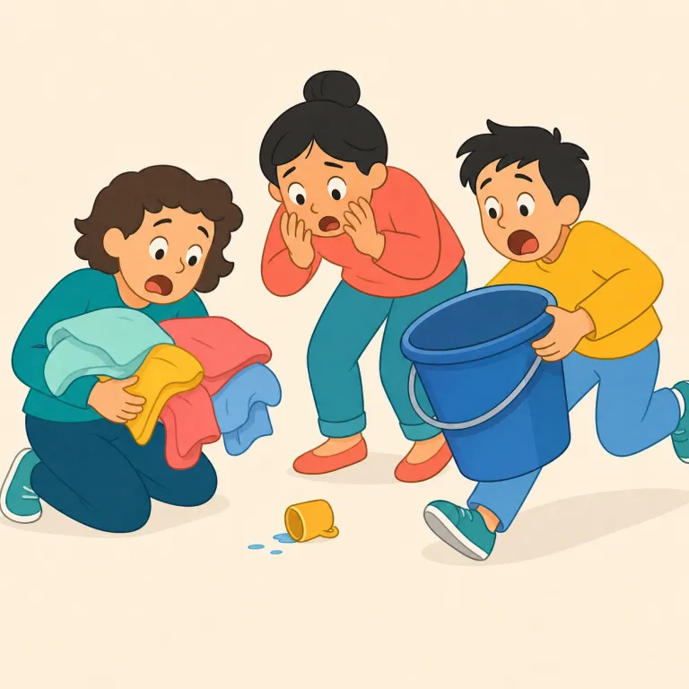 fuss（大騒ぎ・名詞）の覚え方イラスト — make a fuss（大騒ぎする）が最重要の組み合わせで、make a fuss about/over ..