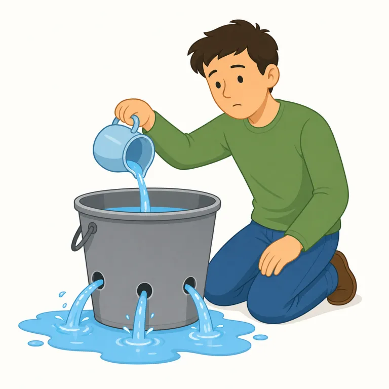 futile（無駄な・形容詞）の覚え方イラスト — useless が物や人にも広く使えるのに対し、futile は特に effort, attempt, protest, resistance など「何かしてみる行為」が報われない感じ…