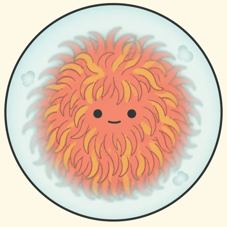 fuzzy（ぼやけた、もじゃもじゃした・adjective）の覚え方イラスト
