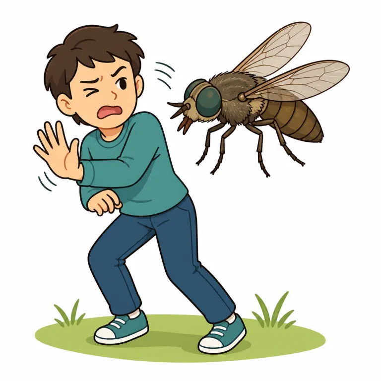 gadfly（あぶ／厄介者・noun）の覚え方イラスト