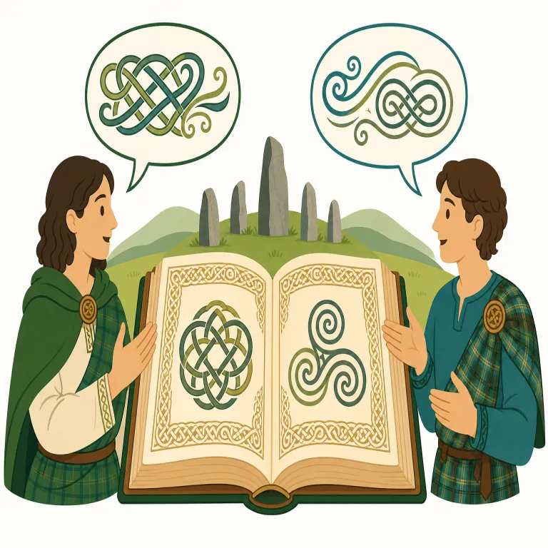 gaelic（ゲール語・名詞）の覚え方イラスト — Gaelic は、まず Gael（ゲール人）+ -ic（〜に関する）という形で見ると覚えやすいです