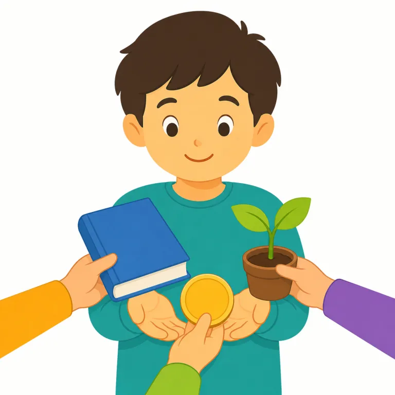 gain（獲得する・動詞）の覚え方イラスト — gain は「じわじわ自分の側へ引き寄せて増やす」動詞として覚えると自然です