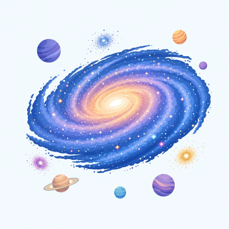 galactic（銀河の・形容詞）の覚え方イラスト