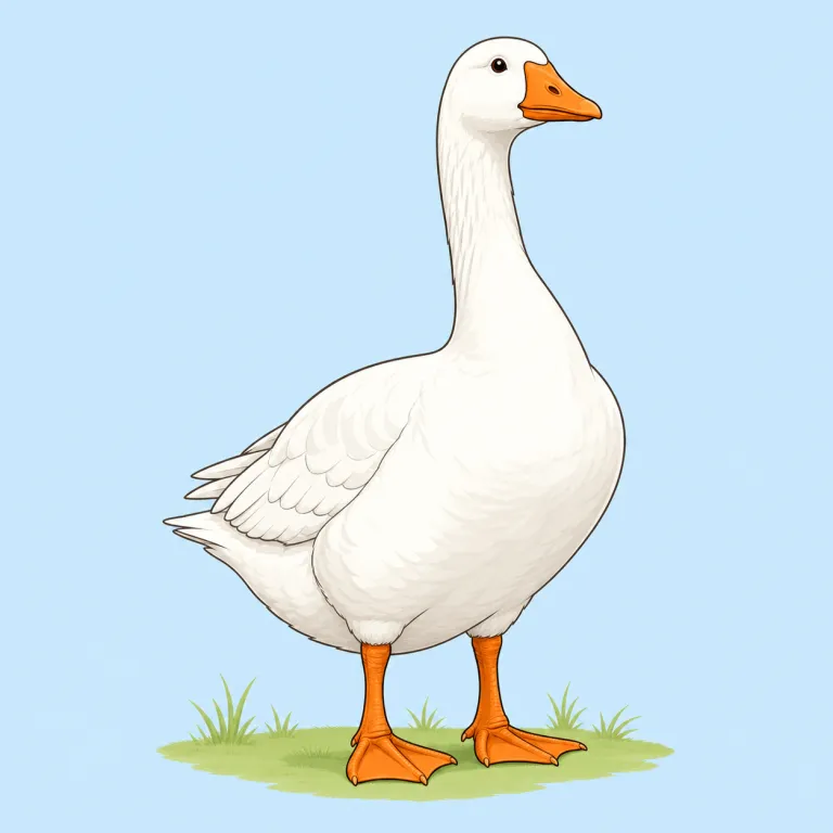 gander（雄ガチョウ・名詞）の覚え方イラスト — まず goose を「ガチョウ」、gander を「その雄だけを指す専用語」と対で覚えると整理しやすいです