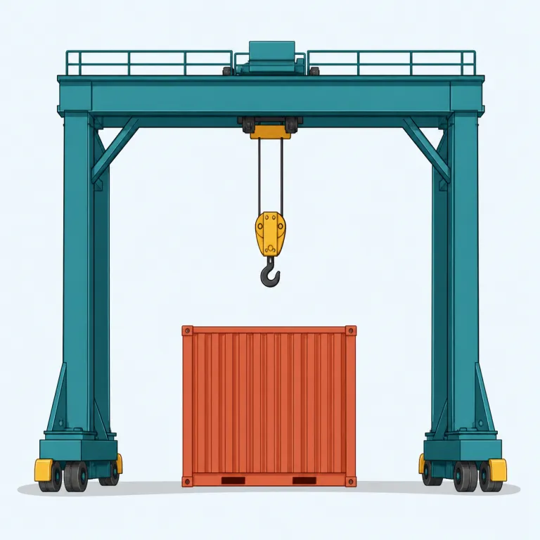 gantry（門型構造、門型クレーン・名詞）の覚え方イラスト — まず gate のような形を思い浮かべると覚えやすい語です