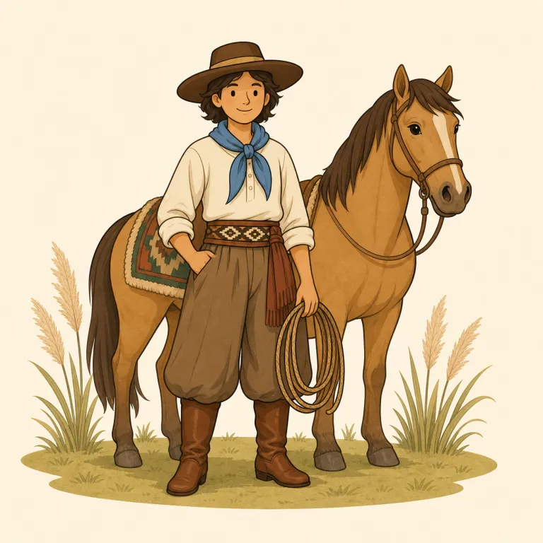 gaucho（南米の牧童、ガウチョ・名詞）の覚え方イラスト — まず cowboy を土台にすると覚えやすい語です