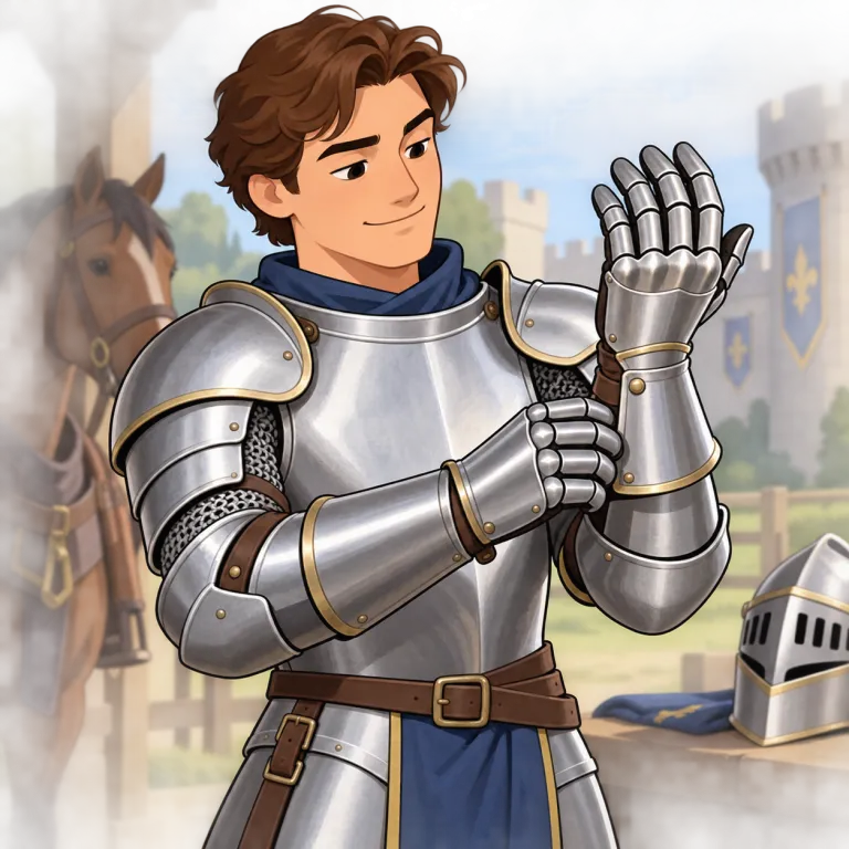 gauntlet（籠手・noun）の覚え方イラスト