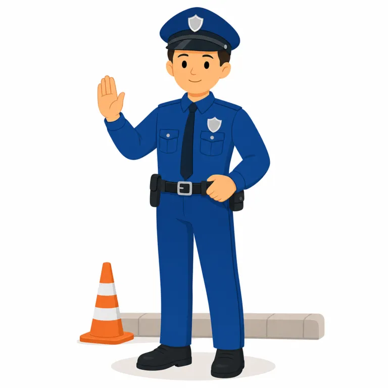 gendarme（憲兵・名詞）の覚え方イラスト — この「憲兵」の gendarme は、基本義の「警察官」より狭く、軍隊的な組織に属して治安維持や警察業務を行う人を指す用法です