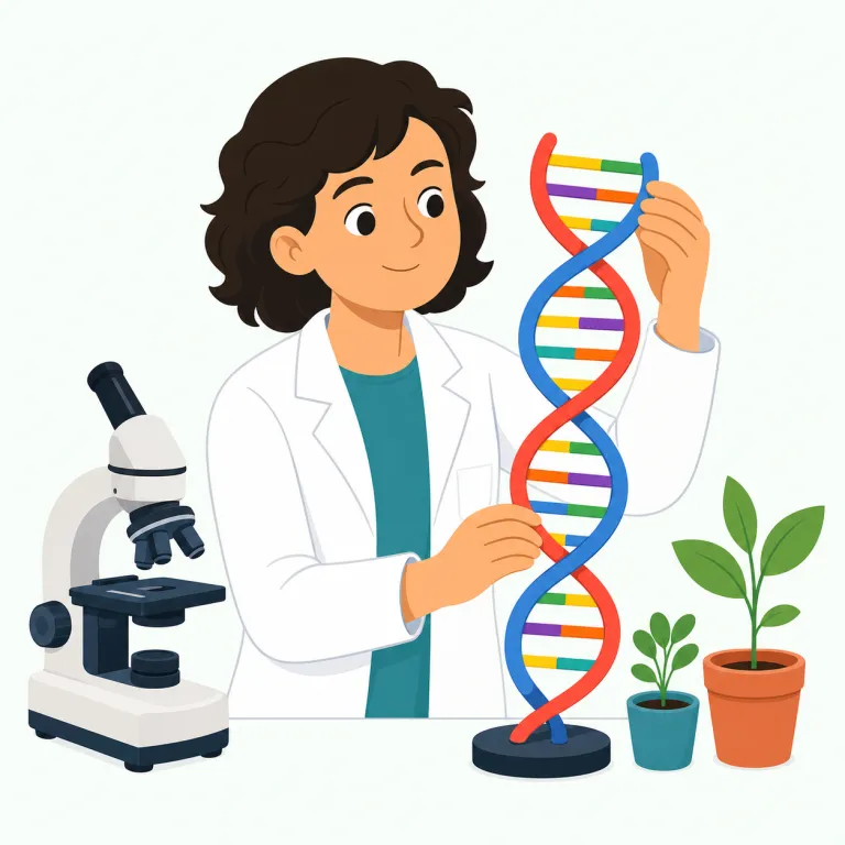 geneticist（遺伝学者・名詞）の覚え方イラスト — gene を知っていれば中心はつかめます