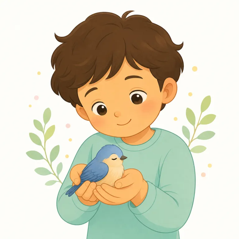 gentle（穏やかな・形容詞）の覚え方イラスト — このエントリの gentle は、基本義の「優しい」とは別に、風・声・動き・坂などが強すぎず、ゆるやかで落ち着いている様子を表します